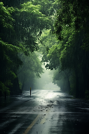 暴雨室外环境摄影图