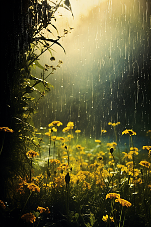 暴雨大雨下雨摄影图