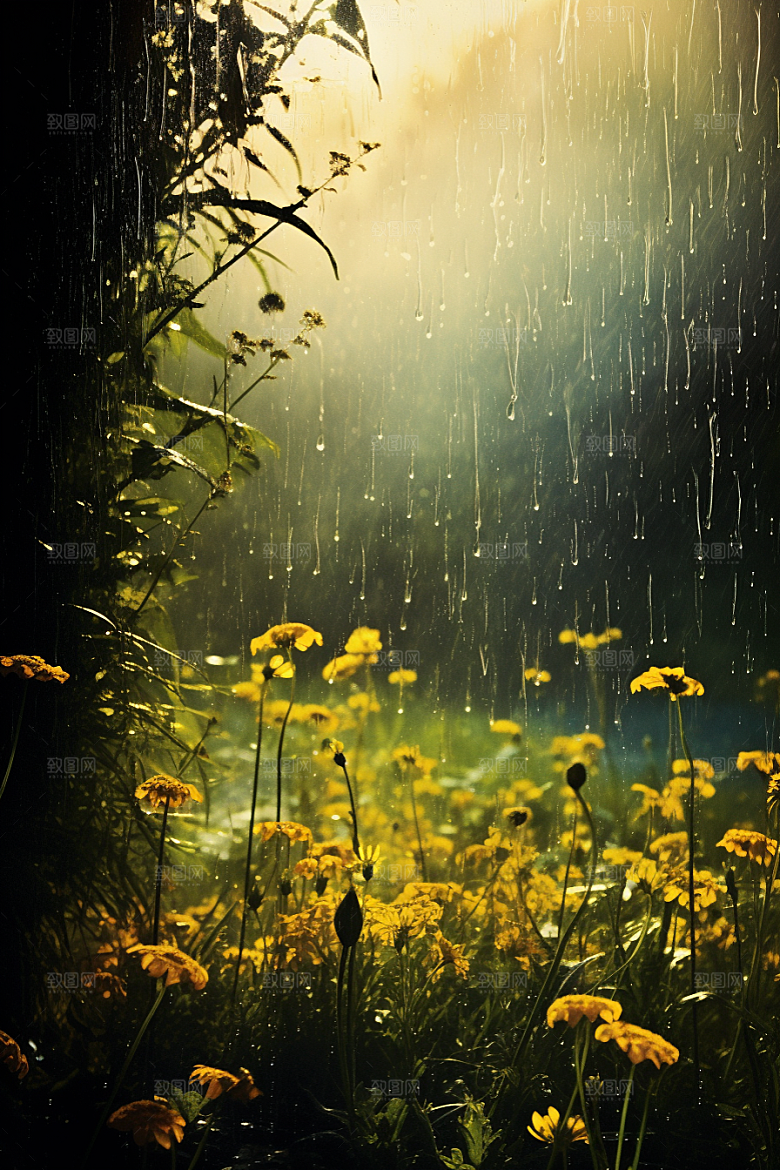 暴雨大雨下雨摄影图