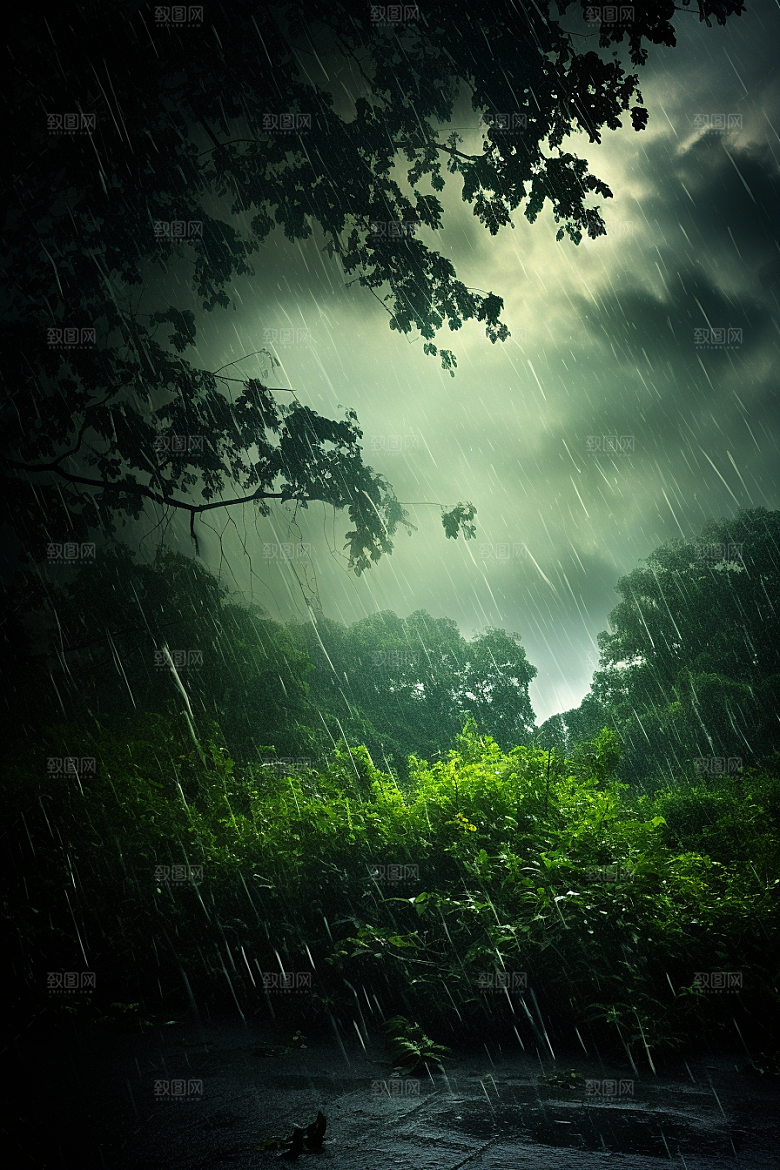 暴雨安静户外摄影图
