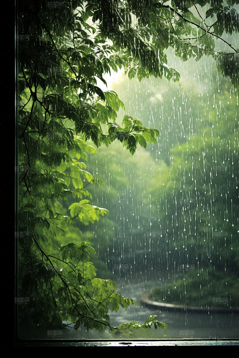 暴雨雨天安静摄影图