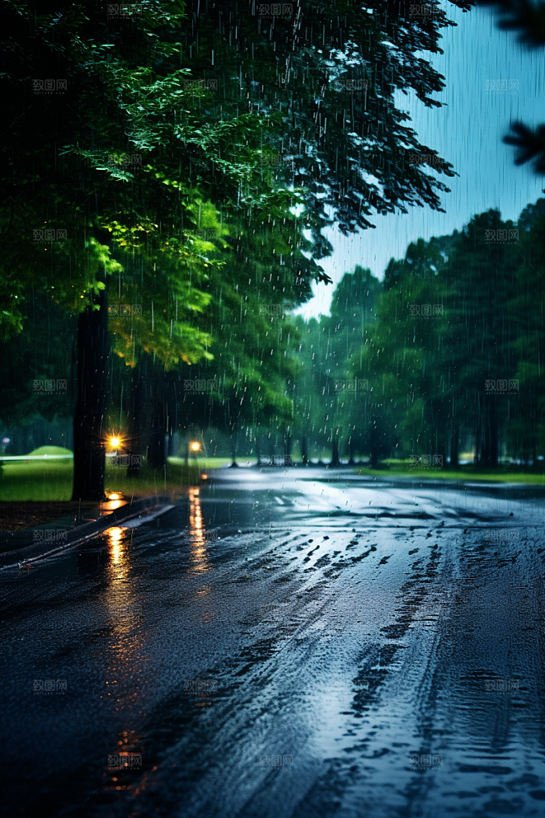 暴雨高清大雨摄影图