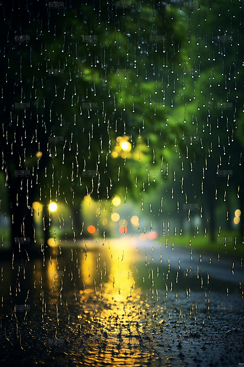 暴雨高清大雨摄影图