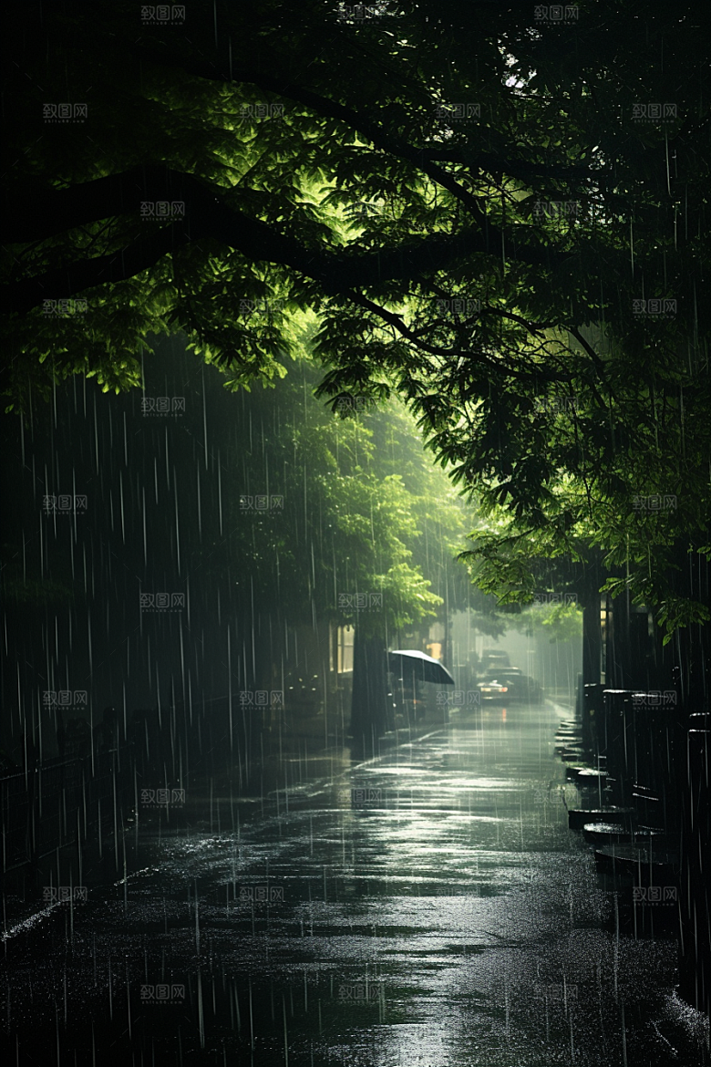 暴雨户外室外摄影图