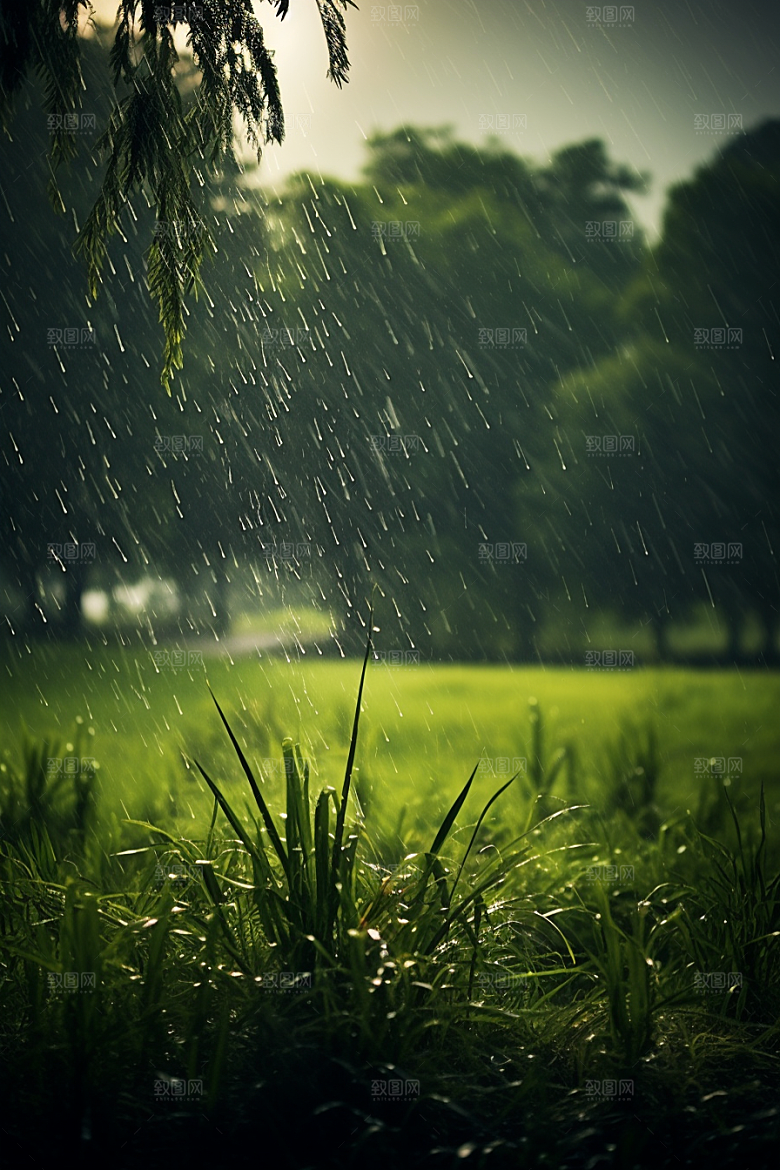 暴雨雨天户外摄影图