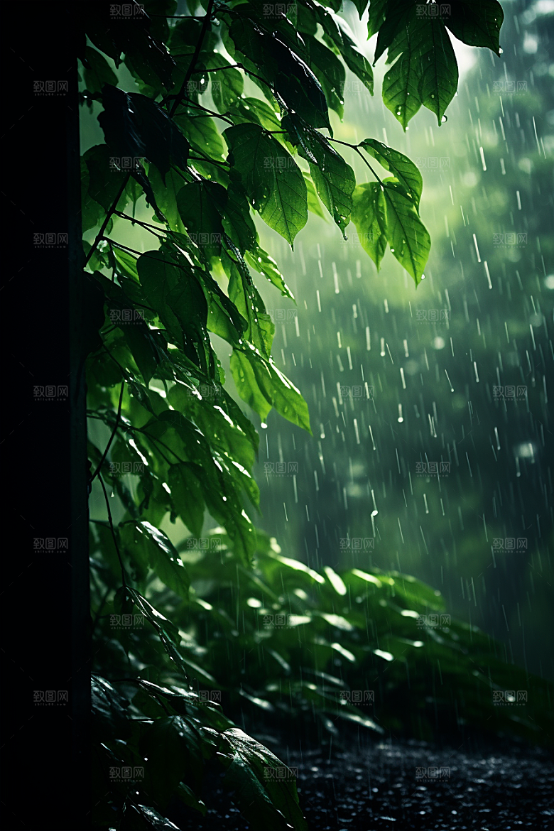 暴雨户外室外摄影图