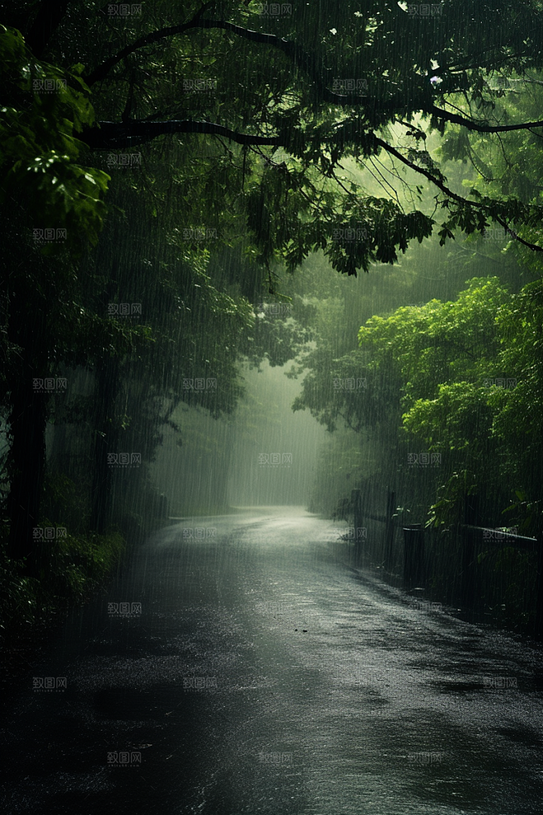 暴雨雨夜大雨摄影图