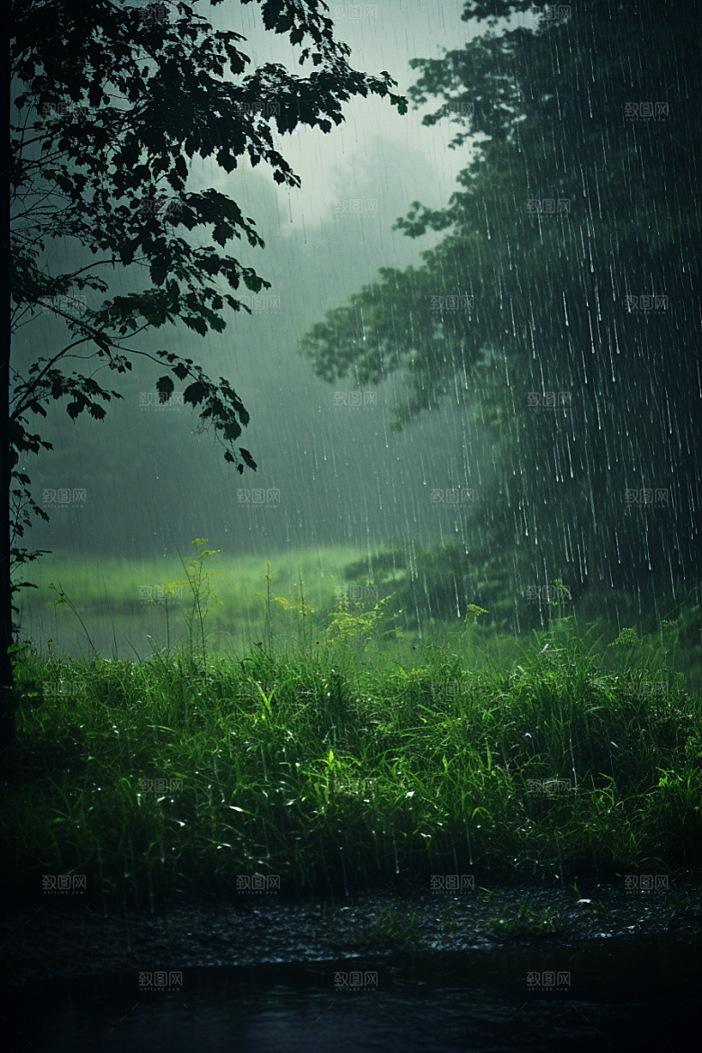 暴雨雨天环境摄影图