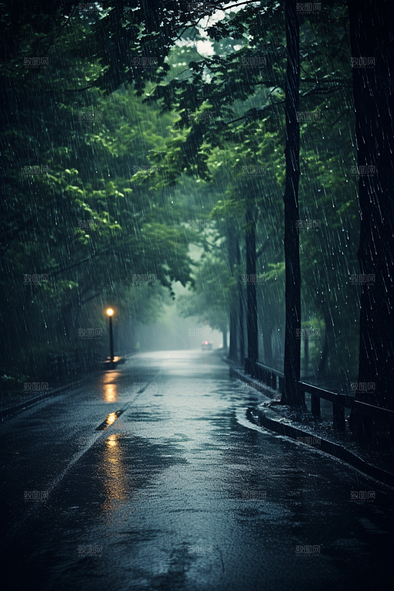 暴雨下雨雨夜摄影图
