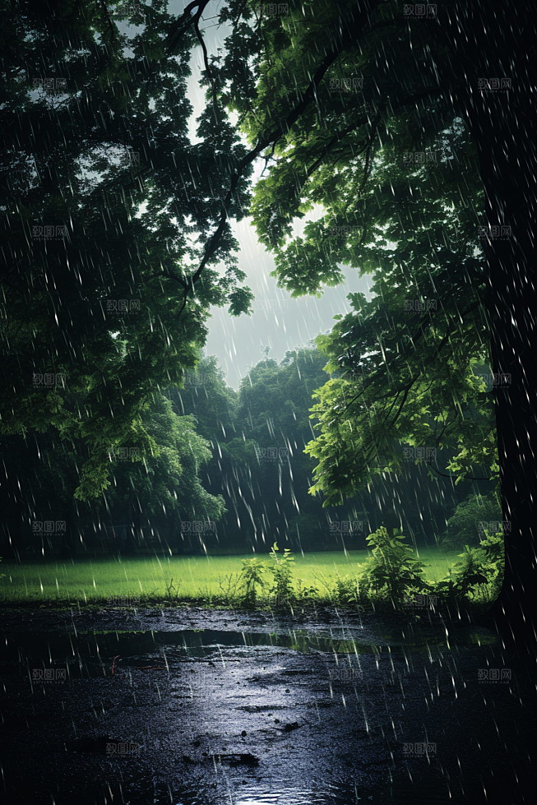 暴雨雨夜大雨摄影图