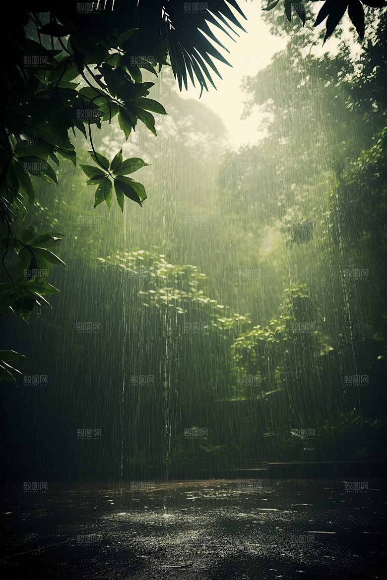 暴雨下雨自然摄影图