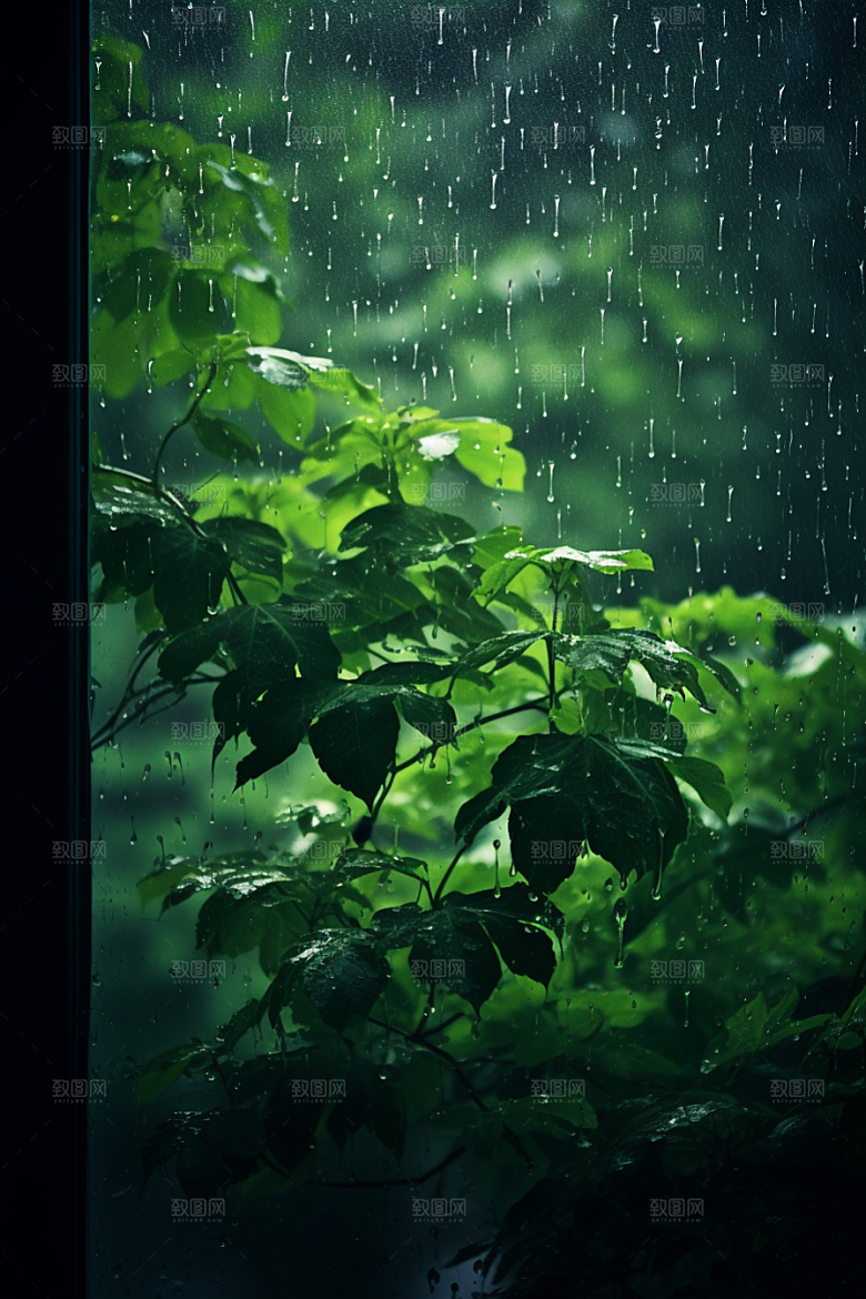 暴雨大雨自然摄影图