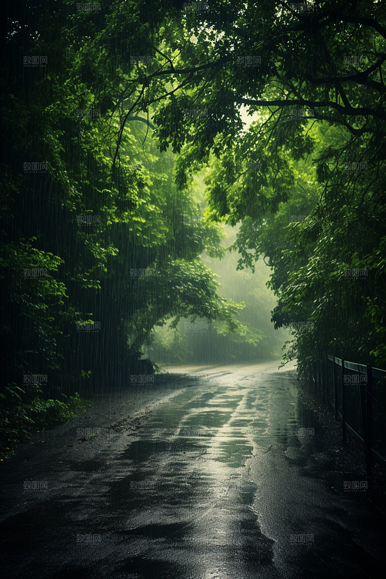 暴雨大雨自然摄影图