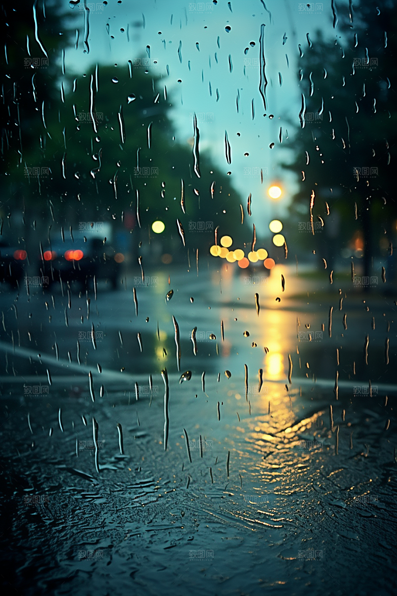 暴雨雨夜环境摄影图