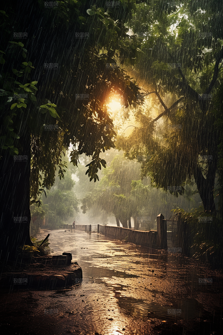 暴雨户外自然摄影图