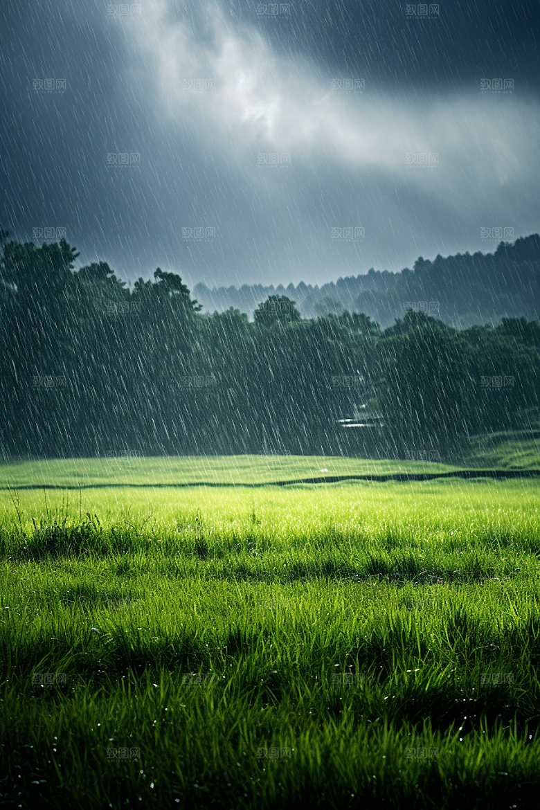 暴雨雨天户外摄影图