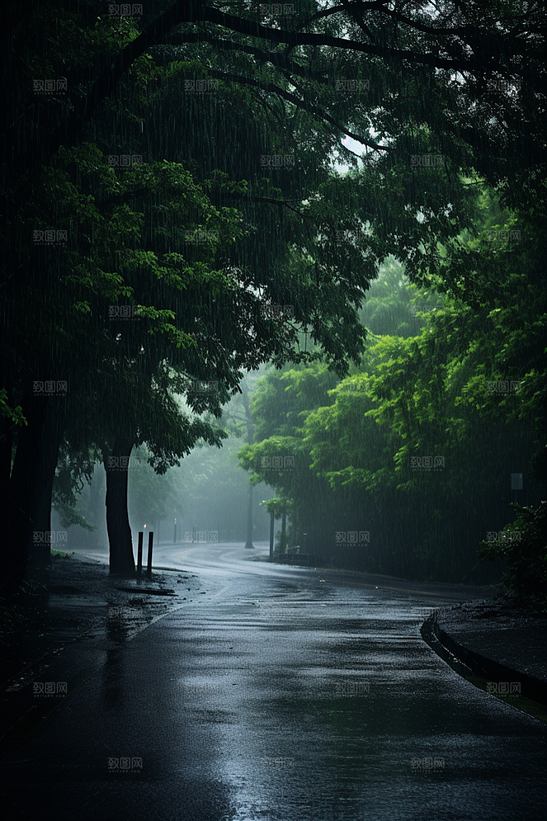 暴雨安静雨天摄影图
