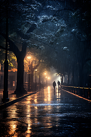 暴雨环境高清摄影图