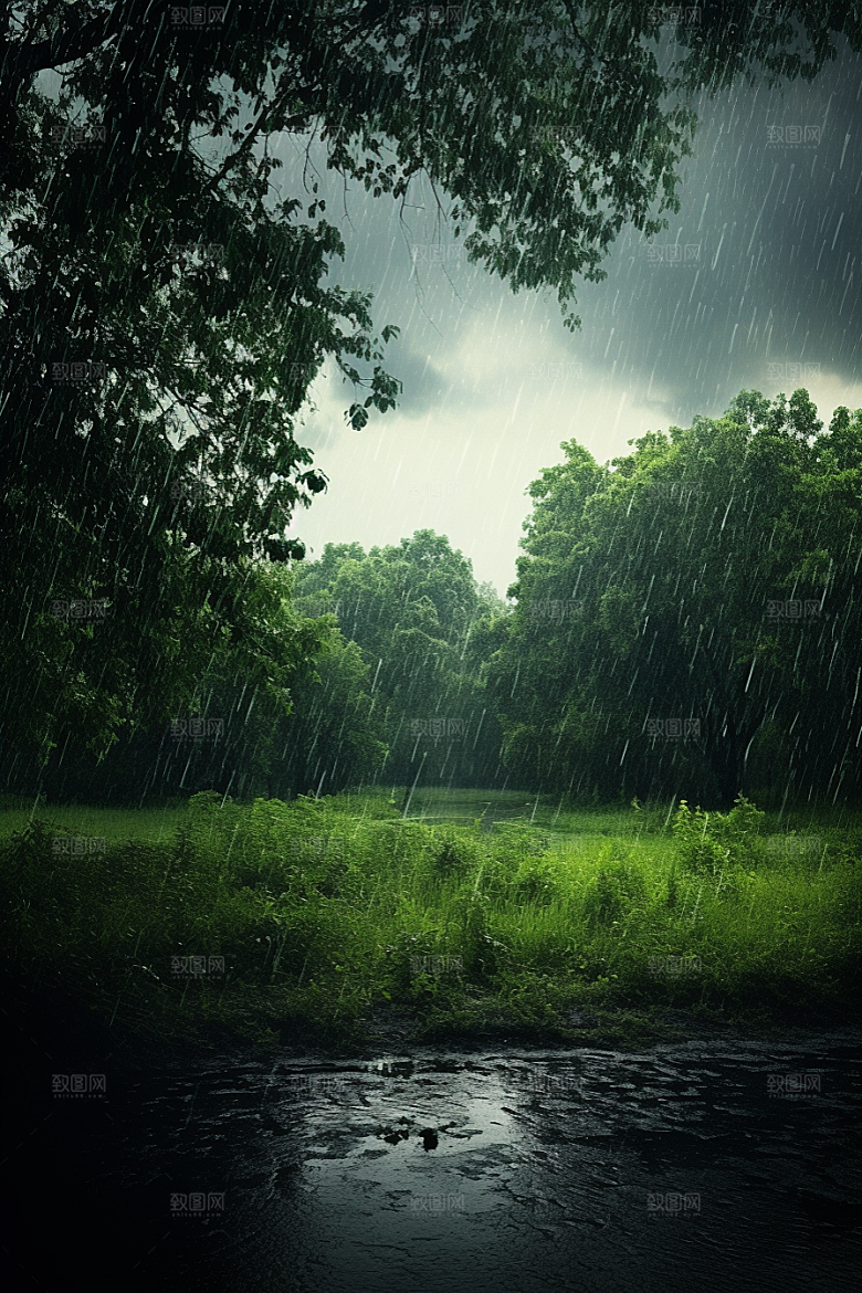 暴雨大雨高清摄影图