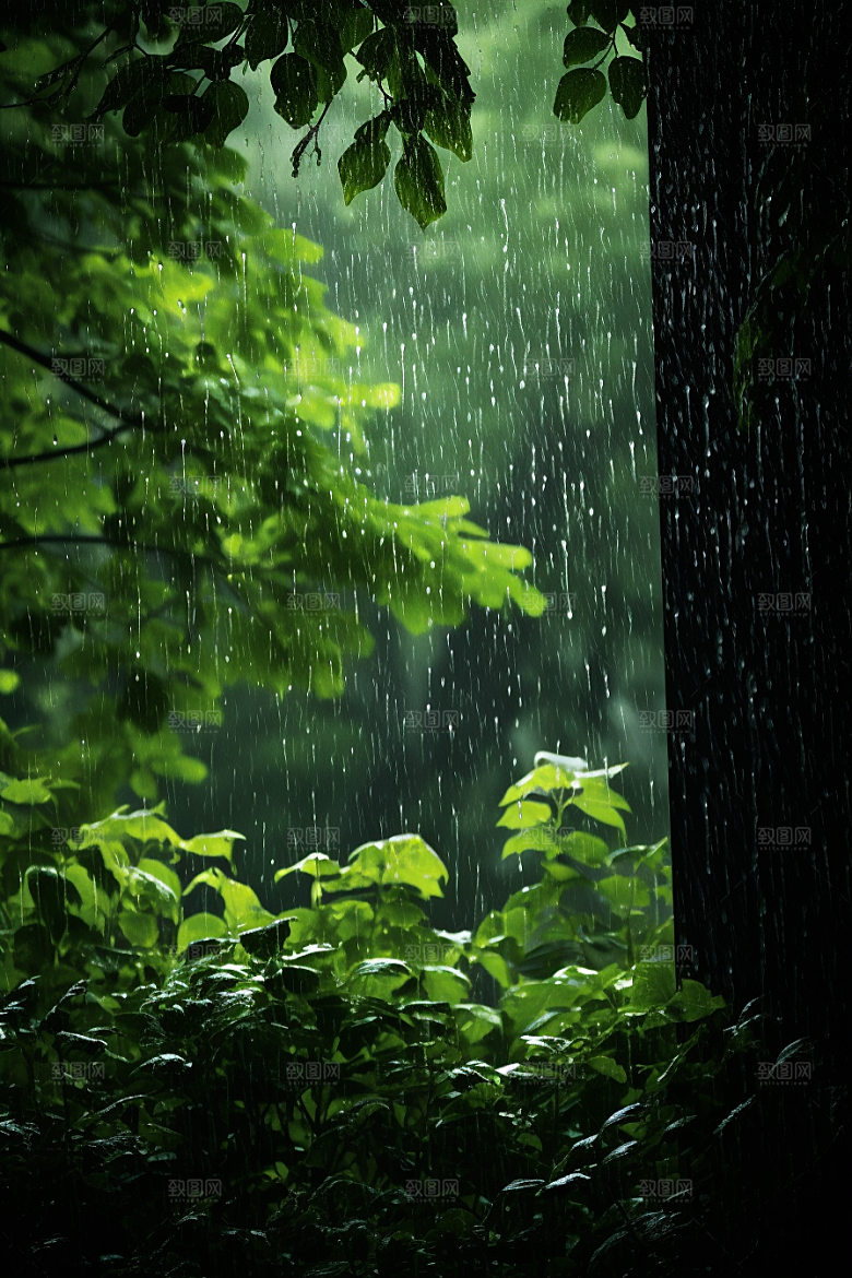 暴雨自然雨天摄影图