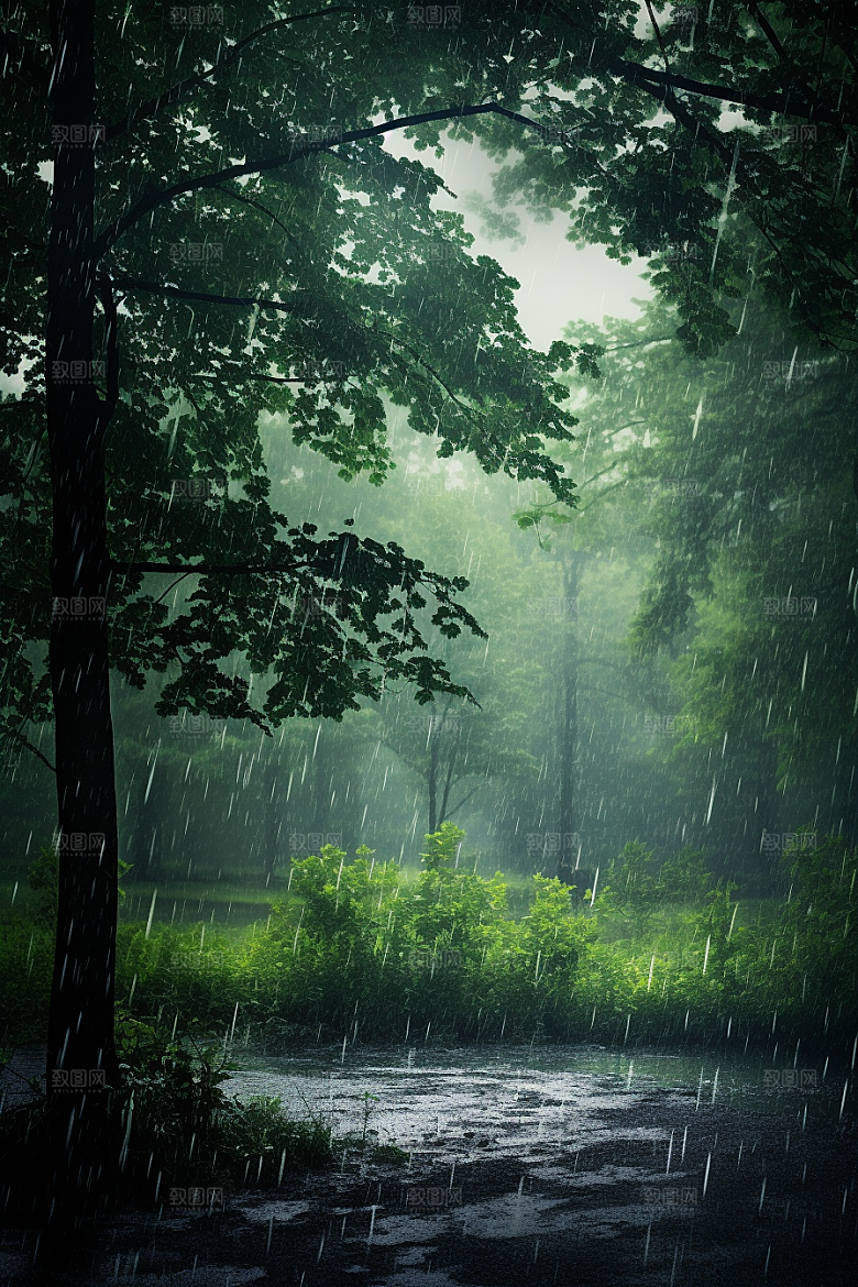 暴雨环境大雨摄影图