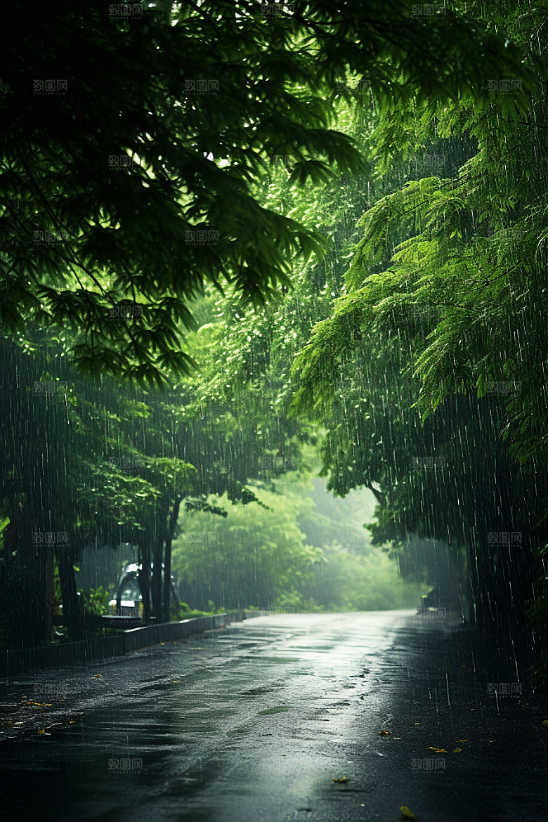 暴雨雨天高清摄影图