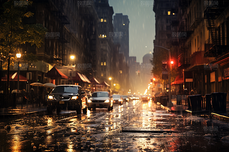 暴雨室外大雨摄影图