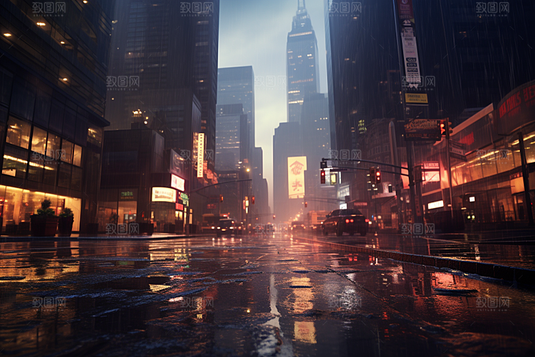 暴雨下雨环境摄影图