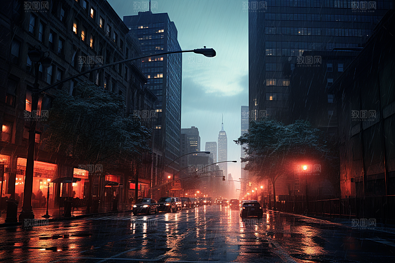暴雨室外大雨摄影图