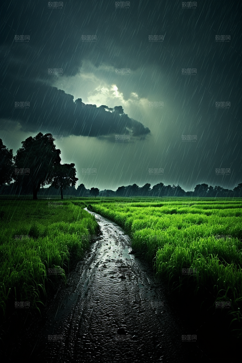 暴雨户外安静摄影图