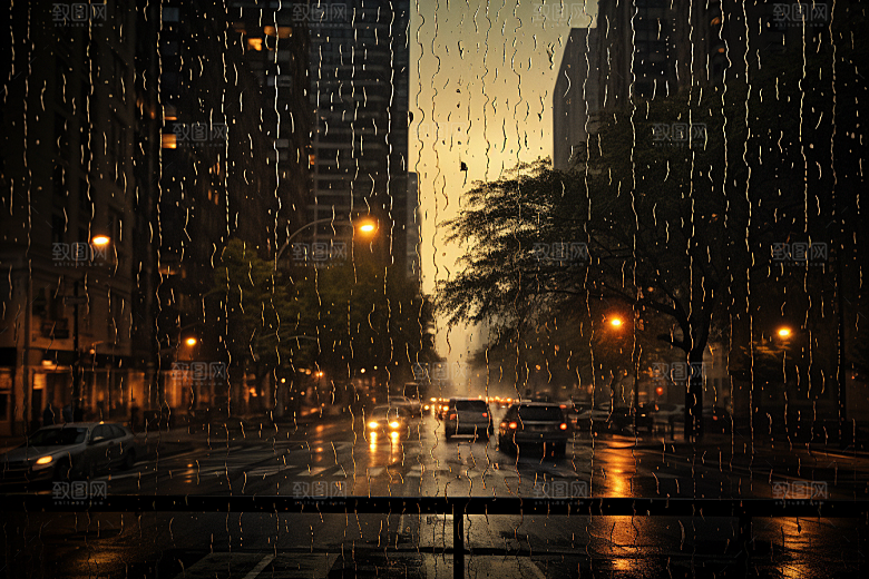 暴雨户外雨夜摄影图