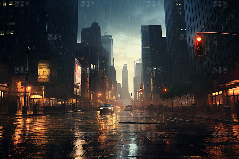 暴雨雨天下雨摄影图