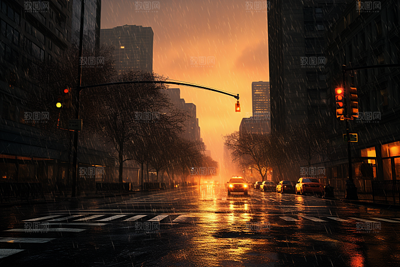 暴雨安静户外摄影图