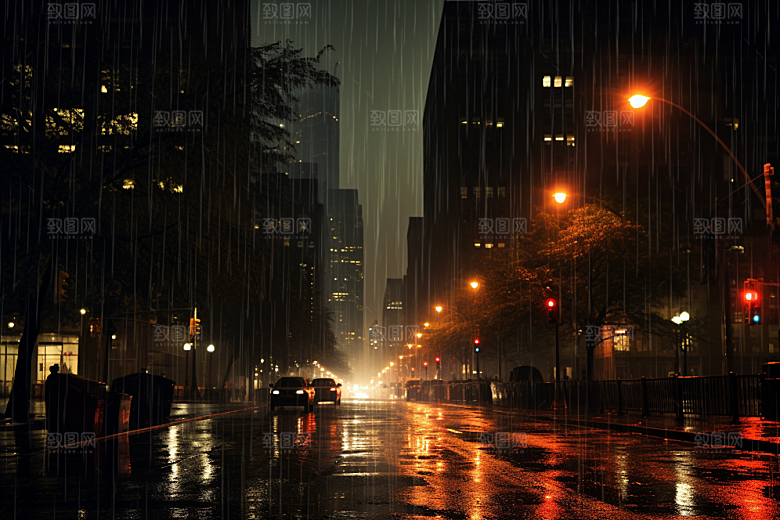暴雨下雨雨天摄影图
