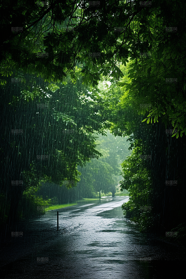 暴雨室外大雨摄影图