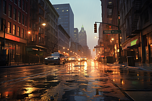 暴雨环境大雨摄影图
