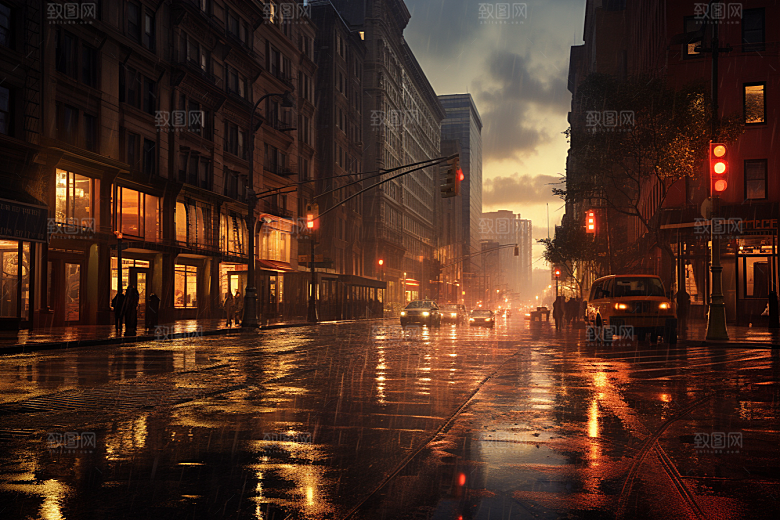 暴雨大雨自然摄影图