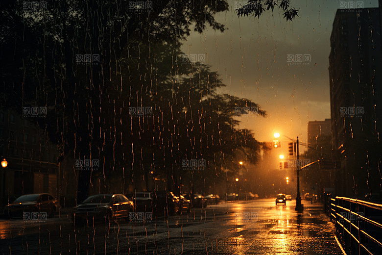 暴雨下雨自然摄影图