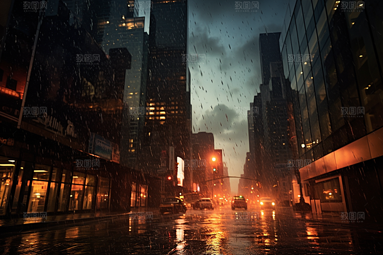 暴雨雨天室外摄影图