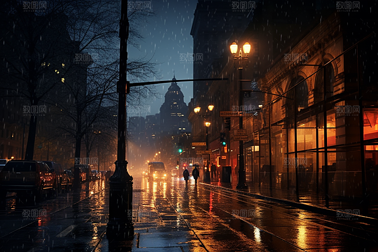暴雨大雨室外摄影图
