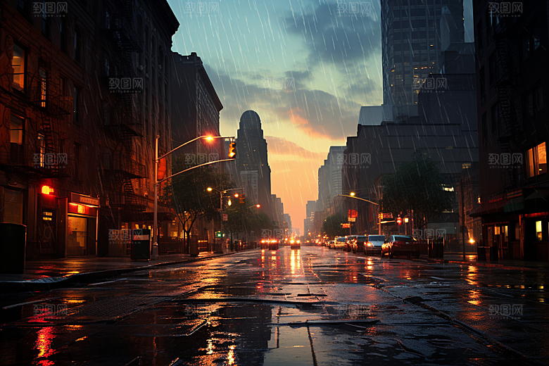 暴雨环境雨夜摄影图