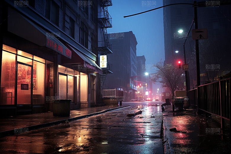 暴雨雨天户外摄影图