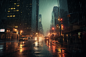 暴雨下雨雨天摄影图