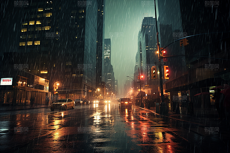 暴雨下雨雨天摄影图