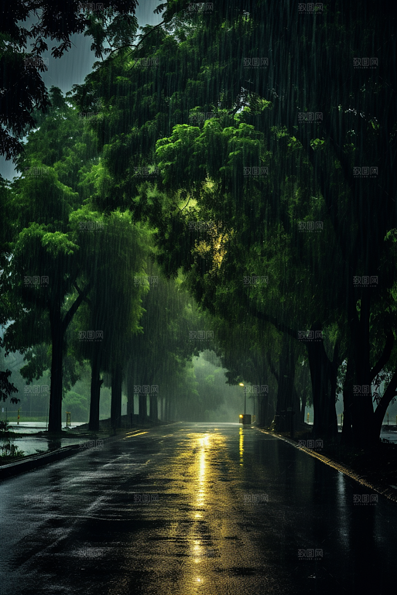 暴雨室外下雨摄影图