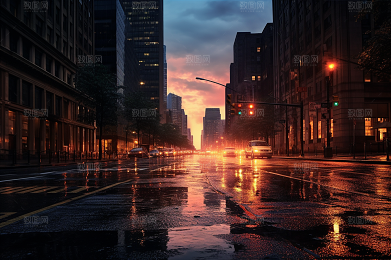 暴雨高清下雨摄影图