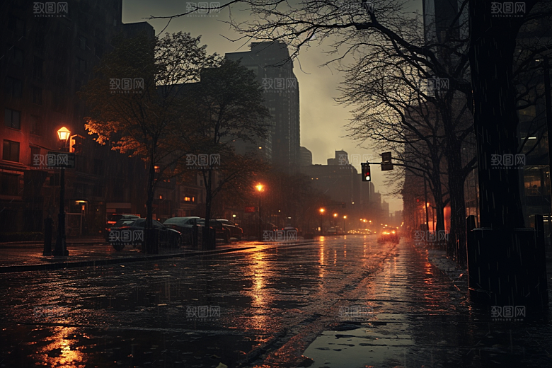 暴雨自然大雨摄影图