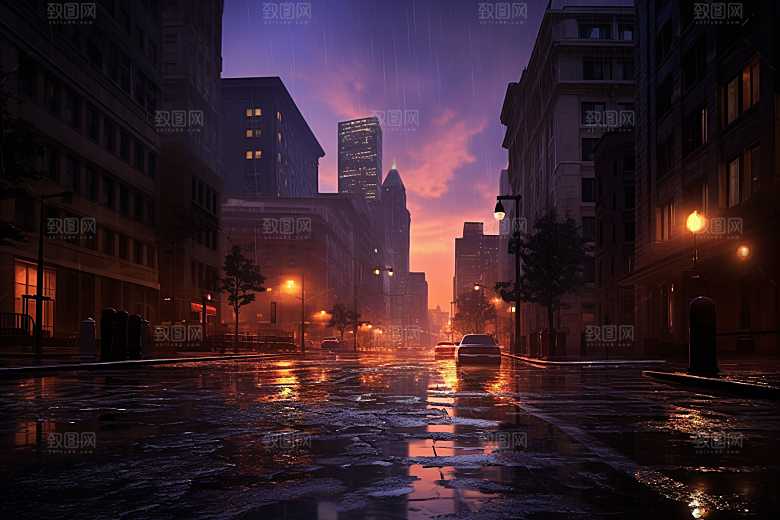 暴雨环境室外摄影图