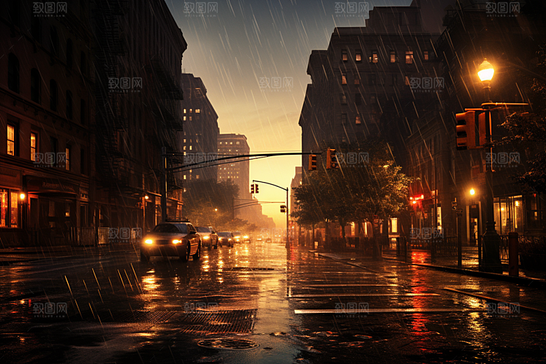 暴雨安静大雨摄影图