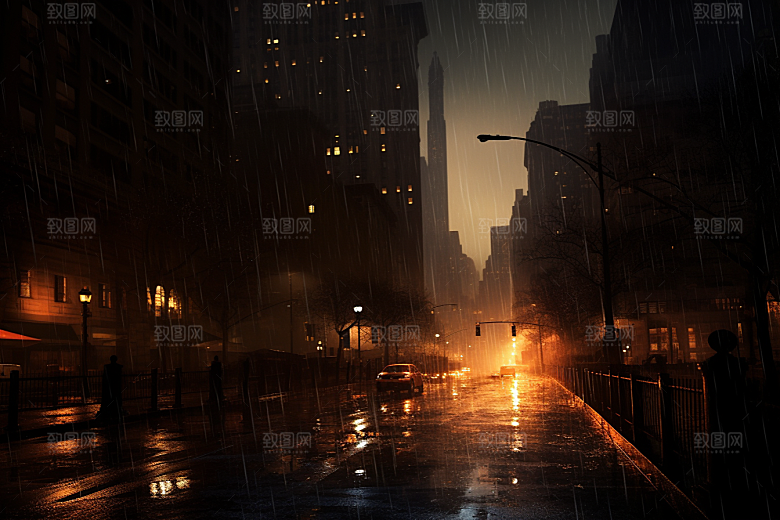 暴雨雨天雨夜摄影图